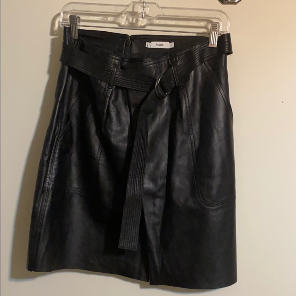Vince Leather Skirt